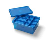 Room Copenhagen LEGO Sort & Store Medium Blue - 17.7L Durable Storage Box Organizer with Removable Dividers for Bricks, Mini-Figures & Accessories