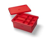 Room Copenhagen LEGO Sort & Store Medium Red - 17.7L Durable Storage Box Organizer with Removable Dividers for Bricks, Mini-Figures & Accessories