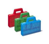 Room Copenhagen LEGO Sorting Cases To Go Portable Storage Box Set of 3, Rectangular Hinged Lid, 190 x 160 x 35 mm, Red, Non-Toxic, LEGO Storage Box, Toys & Games