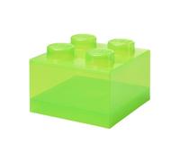 Room Copenhagen LEGO Storage Brick 4 Knobs Translucent Light Green - Stackable Plastic Storage Box with Lid for Kids and Adults Desk Organizer and Toy Box