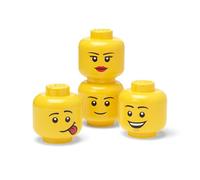 Room Copenhagen LEGO Storage Head Mini Set (4 PCS) - Fun Stackable Storage Boxes with Unique Character Designs
