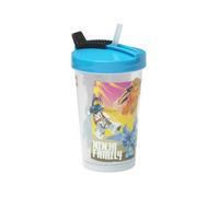 Room Copenhagen Lego Tumbler with Straw - Fun & Functional Hydration for Kids | Reusable, Insulated Cup with Straw, Lid & Lego Ninjago Graphics, Transparent/Azur