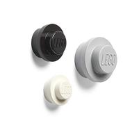 Room Copenhagen, Lego Wall Hanger Set - Decorative Playroom Utility Hooks - Black/White/Grey