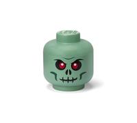 Room Copenhagen Storage Head Small - Green Skeleton - Polypropylene LEGO Storage Box with Lid for Kids' Toy Storage Stackable Organizer and Fun Storage Solution