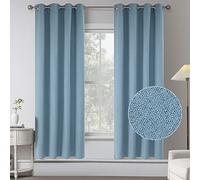 Room Darkening 100% Sun Blocking Linen Drapes for Bedroom -Room Darkening Energy Saving Thermal Insulated Window Treatment Curtain Drapes for Living Room (Air Blue,2 Panels,W 52 x L 72 Inch Length)