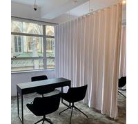 Room Darkening Velvet Drapery Panel 36"x96" Ripple Fold Design 2 Layers White Ideal for Room Divider Catible with LORA Track Set LEON Collect