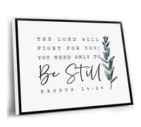 Room Decor For Bedroom,The Lord Will Fight For You,You Need Only To Be Still,Exodus 14 14 Bible Verse Wall Art Christian Horizontal Modern Scripture Print Nursery,12x16 Inch UnFramed Wall Art