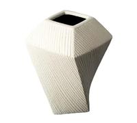 Room Decor Square Twisted Geometric Vase Handmade Ceramic Decoration Interior Designer Gifts