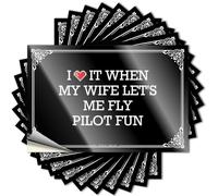 Room Decorations Aesthetic Winter Decals - I Love It When My Wife Let's Me Fly Pilot Fun Removable Decal Tumbler Easy Peel for Girls(6X9CM)
