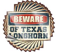 Room Decore Tattoo - Mini Layered Wall Beware of Texas Longhorn(6X9CM)