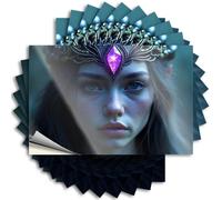 Room Decore Window Tattoos - A Person Wearing an Ornate Headpiece with A Glowing Purple Gem Fun Durable Sticker Easy Apply for Man Decor(6X9CM)