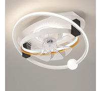 Room Dining Room Large Wind-powered One-piece Ceiling Fan, 20.47 Inch Children's Bedroom Ceiling Fan, 360 ° Head Shake Invisible Flush Installation Leaf-less Ceiling Fan, 120 Watts Unlimited Adjustabl