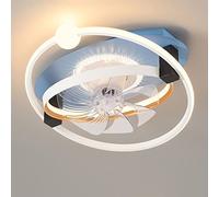 Room Dining Room Large Wind-powered One-piece Ceiling Fan, 20.47 Inch Children's Bedroom Ceiling Fan, 360 ° Head Shake Invisible Flush Installation Leaf-less Ceiling Fan, 120 Watts Unlimited Adjustabl