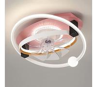 Room Dining Room Large Wind-powered One-piece Ceiling Fan, 20.47 Inch Children's Bedroom Ceiling Fan, 360 ° Head Shake Invisible Flush Installation Leaf-less Ceiling Fan, 120 Watts Unlimited Adjustabl