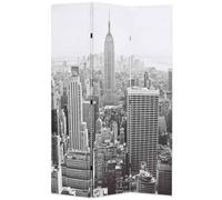 Room Divider 120x170 cm Black and White Canvas Photo New York Skyline Fir Frame