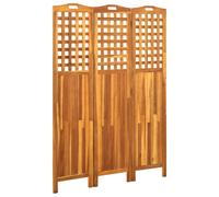 Room Divider 121 x 2 x 170 cm Solid Acacia Wood Oil Finish Natural Foldable USA