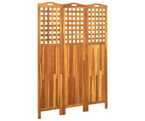 Room Divider 121 x 2 x 170 cm Solid Acacia Wood Oil Finish Natural Foldable USA