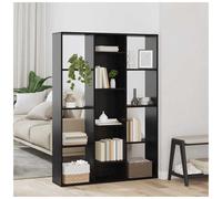 Room Divider 13-Shelf Black Oak 100x24x140cm Engineered Wood Space-Saving Modern