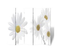 Room Divider 200x170 cm Pink PVC Panels Solid Fir Wood Foldable Floral BeachArt