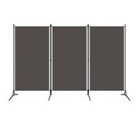 Room Divider 3-Panel Anthracite 260x180 cm Foldable Polyester & Iron Privacy Use