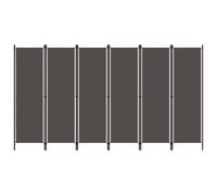 Room Divider 3-Panel Anthracite Fabric Iron Frame 150x180cm Fold Privacy Screen