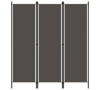 Room Divider 3-Panel Anthracite Fabric & Powder-Coated Iron 150x180 cm Folding.