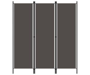 Room Divider 3-Panel Anthracite Fabric & Powder-Coated Iron 150x180 cm Folding.