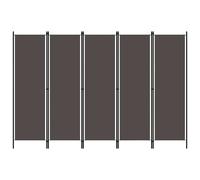 Room Divider 3-Panel Anthracite Fabric & Powder-Coated Iron 150x180cm Foldable