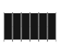 vidaXL 6-Panel Room Divider Black 300x180 cm Wall Partition Screen Separator