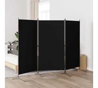 Room Divider 3-Panel Black Polyester 260x180cm Foldable Stylish Privacy Screen