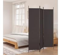 Room Divider 3-Panel Brown 150x200cm Fabric Polyester Foldable Iron Frame New