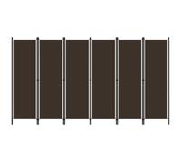 Room Divider 3-Panel Brown Fabric Iron Frame 150x180cm Folding Privacy Chic Slim