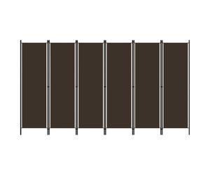 Room Divider 3-Panel Brown Fabric Iron Frame 150x180cm Folding Privacy Chic Slim
