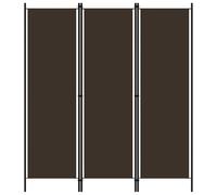 Room Divider 3-Panel Brown Fabric Screen 150x180 cm Foldable Privacy Iron Frame
