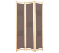 Vidaxl 3-Panel Room Divider Brown 120X170X4 Cm Fabric Room Dividers