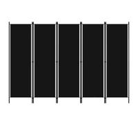 Room Divider 3-Panel Folding Privacy Screen Black 150x180cm Polyester/Iron Slim