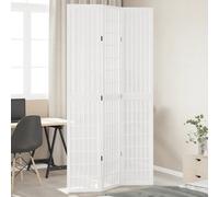 Room Divider 3-Panel White Paulownia Wood Folding Screen, 40 x 220 cm Privacy.