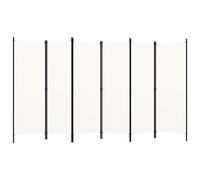 Room Divider 3-Panel White Polyester Fabric Powder-Coated Iron Modern 150x180cm