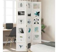 Room Divider 3 Panels 110 x 1.6 x 200 cm White Solid Wood Paulownia