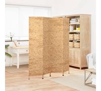 Room Divider 4-Panel 163x180 cm Light Brown Water Hyacinth Foldable Screen Home