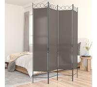 Room Divider 4-Panel Anthracite Fabric 100% Polyester Iron 160x220cm Foldable XL