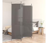 Room Divider 4-Panel Anthracite Fabric & Iron Privacy Screen 200x200 cm Foldable
