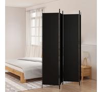 vidaXL 4-Panel Room Divider Black 200x220 cm Fabric