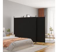 Room Divider 4-Panel Black Polyester Iron Foldable Privacy Screen 698 x 180 cm.