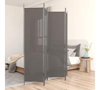 Room Divider 4-Panel Foldable Anthracite Polyester Fabric Iron 200x220 cm -Home