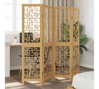 Room Divider 4 Panels 145 x 1.6 x 160 cm Brown Solid Wood Paulownia