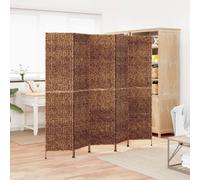 Room Divider 5-Panel Brown 205x180 cm Water Hyacinth Berkfield Home Brown One Size