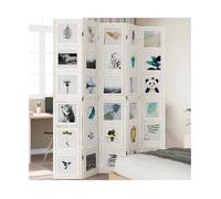 Room Divider 5-Panel White Solid Paulownia Wood 175-180x220cm Folding Screen XL