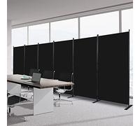 Room Divider 6FT Portable Room Dividers and Folding Privacy Screens, Fabric Divider for Room Separation, Partition Room Dividers Freestanding Wall Divider Screen Studio (Black, 6 Panel-204'')