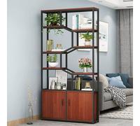 Room Divider,Adjustable Temporary Privacy Wall Divider, Heavy Duty Freestanding Space Partition Separator,for Office, Bedroom, Study(Teak color,C)